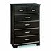 South Shore Versa Collection 5-Drawer Dresser, Ebony with Antique Handles