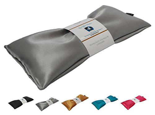 Eye Pillow Vacation Organic Flax Seed Filled Lavender Eye Pillow, Silver – Ultra Silky Satin