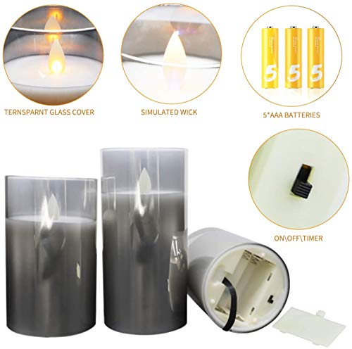 YMing LED-kaarsen, vlamloze kaarsen 10,2 cm/12,7 cm/15,2 cm, set van 3 echte waxinelichtjes, kaarsen op batterijen… - Afbeelding 6