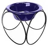 Platinum Pets Single Olympic Diner Feeder with Stainless Steel Dog Bowl, 28 oz, Purple