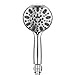 Couradric Handheld Shower Head, 6 Spray Setting High Pressure Shower Head with Brass Swivel Ball Bracket and Extra Long Stainless Steel Hose, Chrome, 5