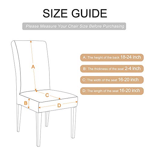 SearchI Dining Room Chair Covers Slipcovers Set of 6, Spandex Fabric Fit Stretch Removable Washable Short Parsons Kitchen Chair Covers Protector for Dining Room, Hotel, Ceremony (Gray, 6 per Set)