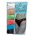 6 Pack Cotton Thong Underwear Lace Trim Soft Sexy Lingerie Panties For Women Set, Large / 10-12, Multicolor