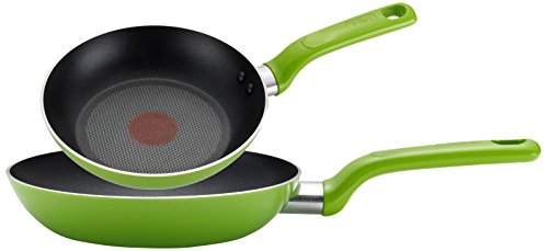 T-fal C968S2 Excite Nonstick Thermo-Spot Dishwasher Safe Oven Safe PFOA Free 8-Inch and 10.25-Inch Fry Pans Cookware, 2-Piece Set, Green