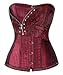 Charmian Women's Steampunk Retro Brocade Victorian Stripe Boned Bustier Corset