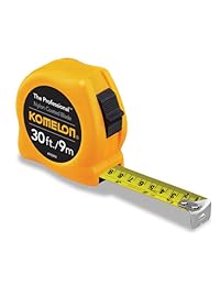 Metro de la marca Komelon 4930IM, 30 pies. La cinta métrica profesional, color amarillo
