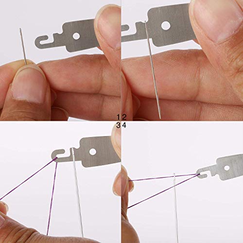 100 Pcs Steel Hook Needle Threaders, Cross Stitch Needle-Threading Tools Threader for DIY Sewing Supplies Accessory for Large Eye Needles - Thumbnail 4