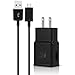 Samsung Galaxy Tab S2 8.0-inch Adaptive Fast Charger Micro USB 2.0 [1 Wall Charger + 5 FT Micro USB Cable] AFC uses dual voltages for up to 50% faster charging! - BLACK - Bulk Packaging