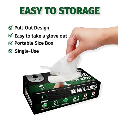 Gorilla Supply (1000) Disposable Heavy Duty Vinyl Gloves Latex Free