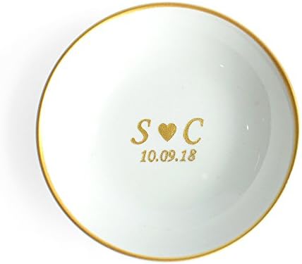 Custom Wedding Ring Holder, Personalized Initials&Date, Custom Ring Dish, Jewelry Dish, Wedding Gift