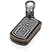 Vitodeco Genuine Leather Smart Key Keyless Remote Entry Fob Case Cover with Key Chain Compatible with Toyota Sienna 2011-2020 (6 Buttons, Black)