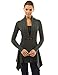 PattyBoutik Women Buckle Braid Front Cardigan (Dark Green Small)