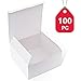 MESHA® White Boxes 100 Pack 8x8x4 Inches, White Paper Gift Boxes with Lids for Gifts, Crafting, Cupcake Boxes