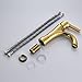 Senlesen Single Handle Hole Deck Mounted Bathroom Sink Faucet Hot Cold Water Tap Gold Finish