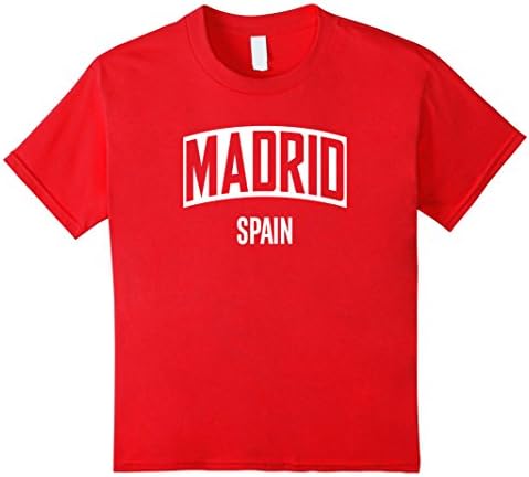 Kids Madrid Spain Spanish City Vacation Souvenir T-Shirt 12 Red