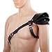 ClearUmm Men`s Leather Cross Body Harness Chest Belt with Single Shoulder Armor