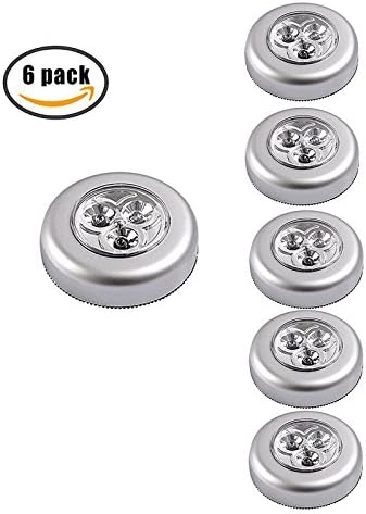 [New Version]Ledinus 6 Pack Battery-Powered Touch Induction Lamp LED Night Light Stick-Anywhere Indoors,Great for Hallway, Closet, Stairs, Bedroom, Kitchen, Nursery