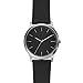 Skagen Men's Holst Quartz Stainless Steel and Leather Watch Color: Black, (Model: SKW6329)