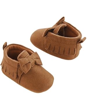 Girls' Baby Soft Sole Moccasin 9 Crib Shoe, Tan, 6-12 Months Regular US Infant