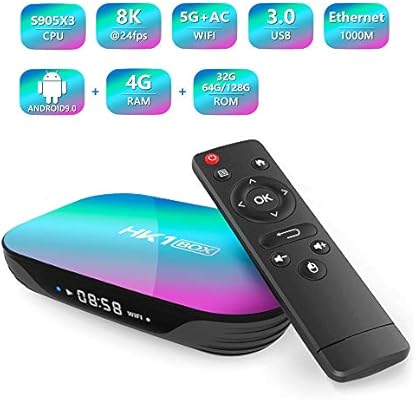 WFGZQ Android 9.0 TV Box [4 GB 128 GB +] HK1 Caja Quad Core Smart TV