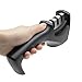 Diamond Steel Knife Sharpener, Amado 3-Stage Sharpening System Including Diamond Rod Slot, Tungsten Steel Blade Slot and Ceramic Rod slot, Best Cutlery and Knife Accessories