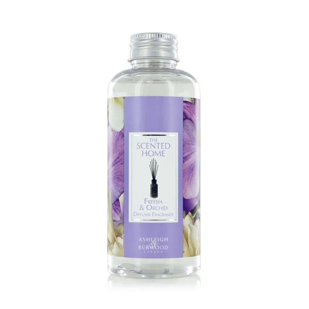 Ashleigh and Burwood The Scented Home Freesia & Orchid Reed Diffuser Fragrance Refill 150ml | Beautiful Long-Lasting & Flame-Free | UK Made Floral Home Fragrance