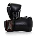 Pro Impact Pro Style Boxing Gloves Black - Durable Leather Knuckle Protection w/Wrist Fit for Boxing MMA Muay Thai or Fighting Sports Training/Sparring Use