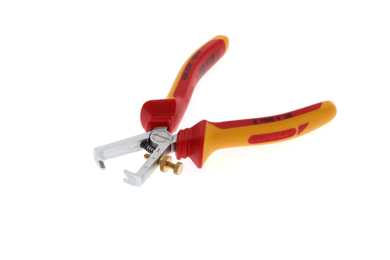 GEDORE VDE Stripping pliers, Adjustable for 0.8-6.0 mm² wire, With opening spring and set screw, VDE 8098-160 H