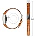 POY Replacement Bands Compatible for Fitbit Charge 2, Genuine Leather Wristbands, Bamboo Brown