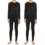 ViCherub Boys Thermal Underwear Set Fleece Lined Long Johns Kids Top & Bottom Knit Base Layer Winter Warm Sets for Boy