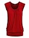 LL WT1054 Womens Solid Short Sleeve Sweetheart Top XXL RED