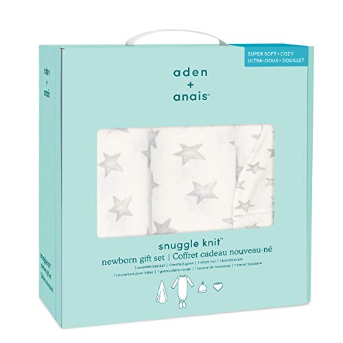 aden + anais Snuggle Knit Newborn Gift Set with Knotted Baby Gown