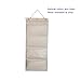 Co-link Linen/Cotton Fabric Wall Door Cloth Hanging Storage Pockets Books Organizational Back to School Office Bedroom kitchen rectangle Home Organizer Gift (4 Pockets)