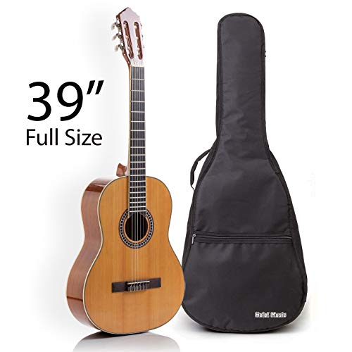 ADM Full Size Classical Nylon Strings Acoustic Guitar with Gig Bag, E