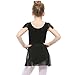 STELLE Girls/Womens Chiffon Ballet Wrap Skirt for Dance, Pull On (Black, Kid-S)
