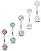Besteel 5PCS 16G Stainless Steel Lip Rings Piercing Jewelry Eyebrow Barbell Labret Tragus Piercings 8mm Bar Length