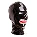 EXLATEX Latex Rubber Fetish Accessories Hood Mash with the Hole for Mouth (Medium, Black)