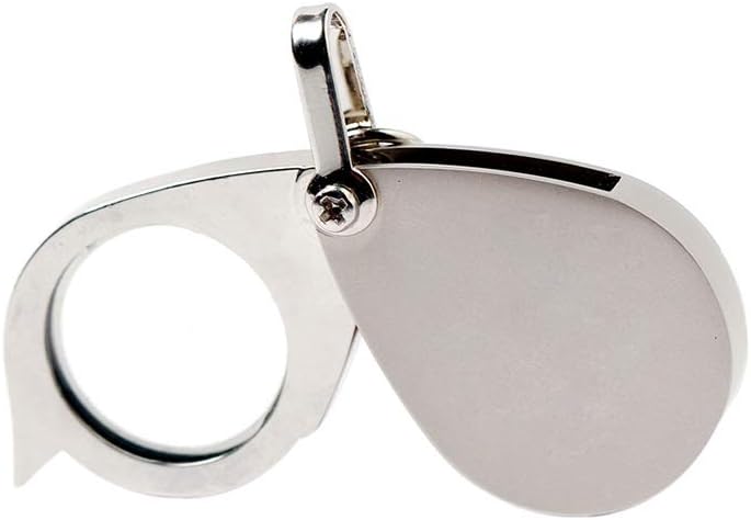 Qifengshop Handheld Metal Keychain Mini Portable Folding Reading Magnifier