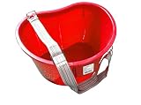 Zenport Red Strap 22 Quart Plastic Kidney Shaped Picking Pail AG430R Bucket with Stra