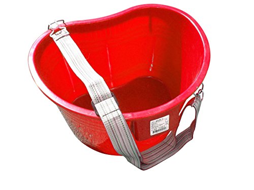 Zenport Red Strap 22 Quart Plastic Kidney Shaped Picking Pail AG430R Bucket with Stra