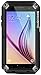 Galaxy S6 Case with Screen Protector, Seacosmo Full Body Rugged Armor Aluminum Metallic Shockproof Scratch-Resistant Dual Layer TPU Bumper Case for Samsung Galaxy S6, Black