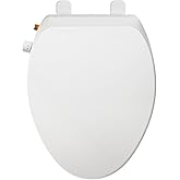 Elongated Bidet Toilet Seat – Non-Electric, Slow-Close Lid, Adjustable Water Pressure, Self-Cleaning Dual Nozzles for Frontal & Rear Wash – Hygienic Fresh Water Bidet Seat with Brass Inlet (Elongated)