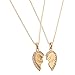 LUX ACCESSORIES Best Friends BFF Necklace w/Rhinestone Studded Hearts (2pc)