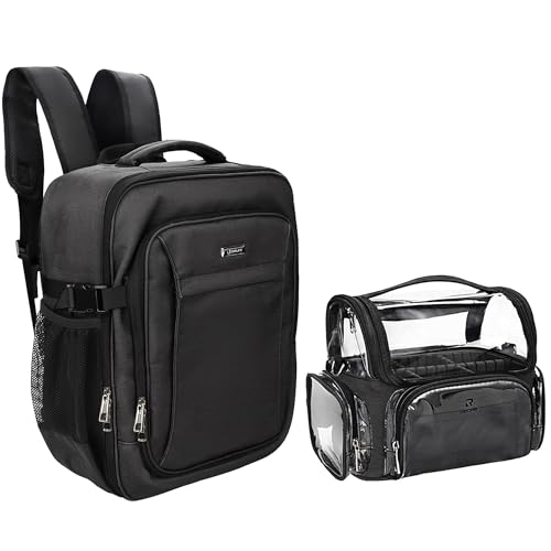 Relavel Make-up-Rucksack, professioneller Make-up-Koffer, extra groß, für Reisen, Zug, Organizer, Make-up-Tasche für Damen, Schwarz, L, Professionelle