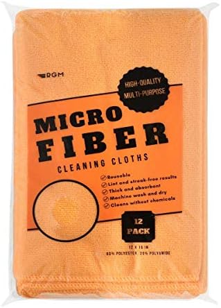 RGM Multipurpose Microfiber Cleaning Cloths (12 Pack). Wiping Microfiber Towels Higly Absorbent