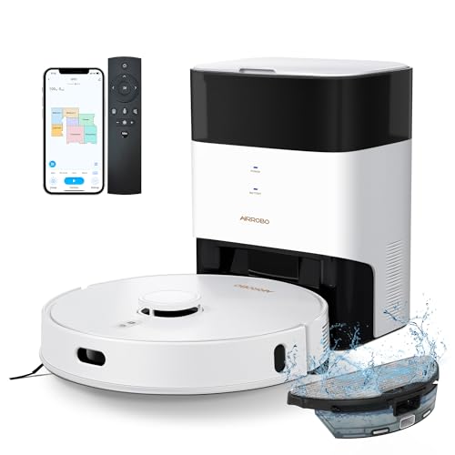 AIRROBO GT21 Saugroboter mit Wischfunktion: Staubsauger Roboter mit 3.5L Absaugstation | LiDAR Navigation | 180Min Laufzeit | Automatischer Entleerung | Starker Saugkraft | App-Steuerung