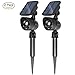 Sunba Youth Solar Lights, Outdoor Solar Spotlights, 2-in-1 Waterproof Landscape Light Adjustable Wall Light, 4 LED Security Lighting, Auto On/Off Yard Garden Driveway Pathway Lawn Pool