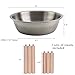 Miss Meow Raised Cat Bowls with Stand Feeder, Elevated Bamboo Stand with 3 Stainless Still Bowls and Removable Feet. (Stainless Still Bowls)