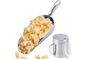CUSINIUM Aluminium Popcorn Scoop w/Popcorn Salt Shaker with Handle Bundle