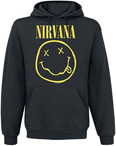 Amazon.com: Nirvana Official Nevermind Smiley Hoodie (Black